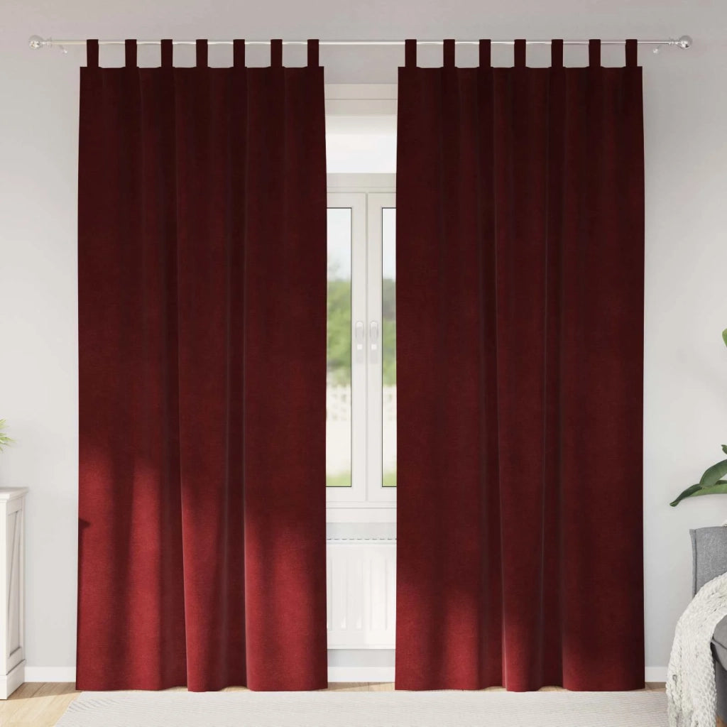 Tende Oscuranti | Tende Blackout 2 pz Rosso Vino 140 x 225 cm Velluto