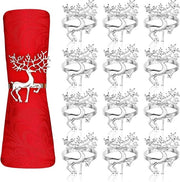 12 pezzi di serviette con anello di rende, 6 cm, contenitori di serviette in argento, anelli di servietta per rende per la tavola di Natale, ringraziamento, festa di compleanno, matrimonio, decorazione di tavola