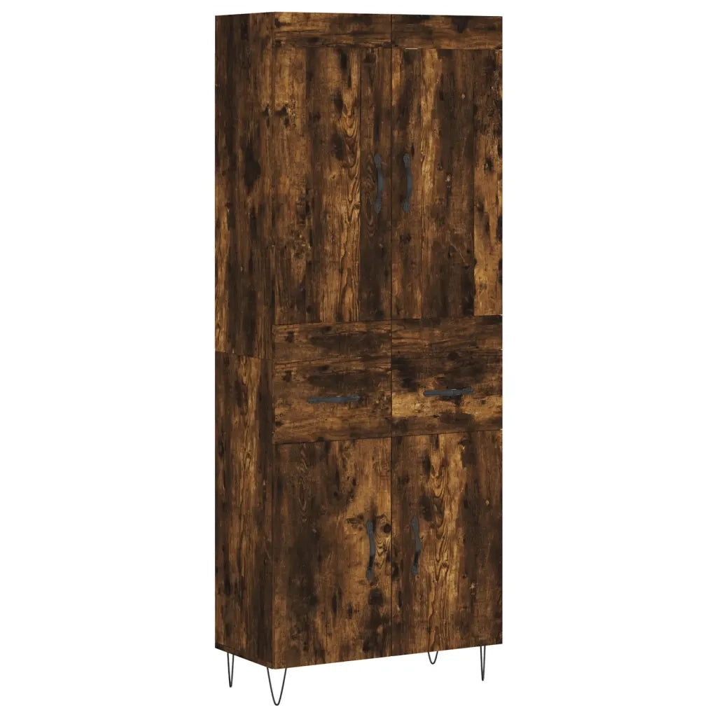 Credenza | Madia | Buffet da pranzo | Armadio da pranzo Rovere Fumo 69,5x34x180 cm in Legno Multistrato