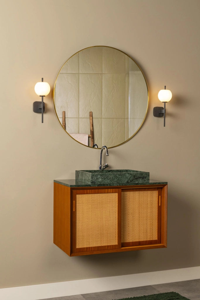 Applique bagno IP44 nera ELDA 1xG9 vetro sfera Lucide