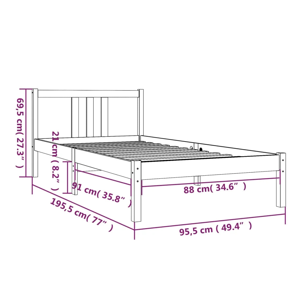 Giroletto in Legno Massello 90x190 cm Single 814849
