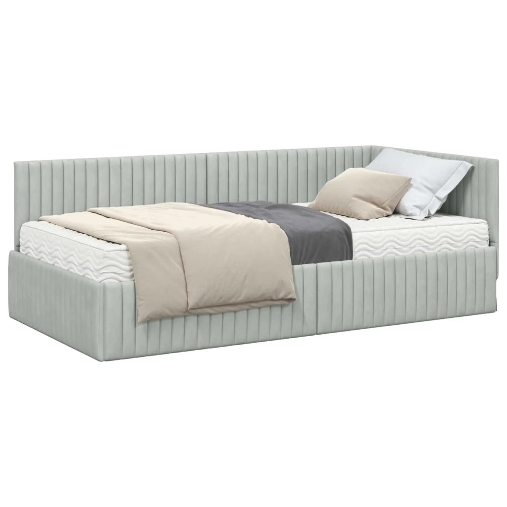 Struttura Letto Angolare con Materasso 2 pcs Grigio chiaro 3393828