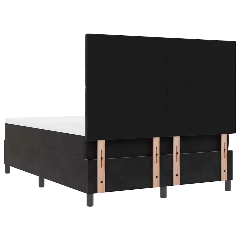 Letto a Sorgente LED con materasso Nero 140 x 200 cm Velluto 3343318