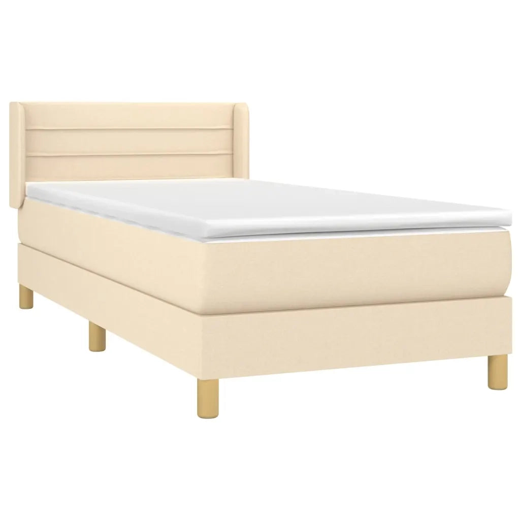 Giroletto a Molle con Materasso Crema 80x200 cm inTessuto