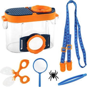 Kit di osservazione per bambini, telescopio per bambini, insetti, box di osservazione, set di ricerca, con telescopio, pinza e raccoglitore di insetti, per campeggio, esplorazione della natura e avventure