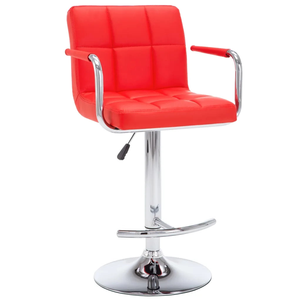 Sgabelli da Bar 2 pz Rossi in Similpelle 323625