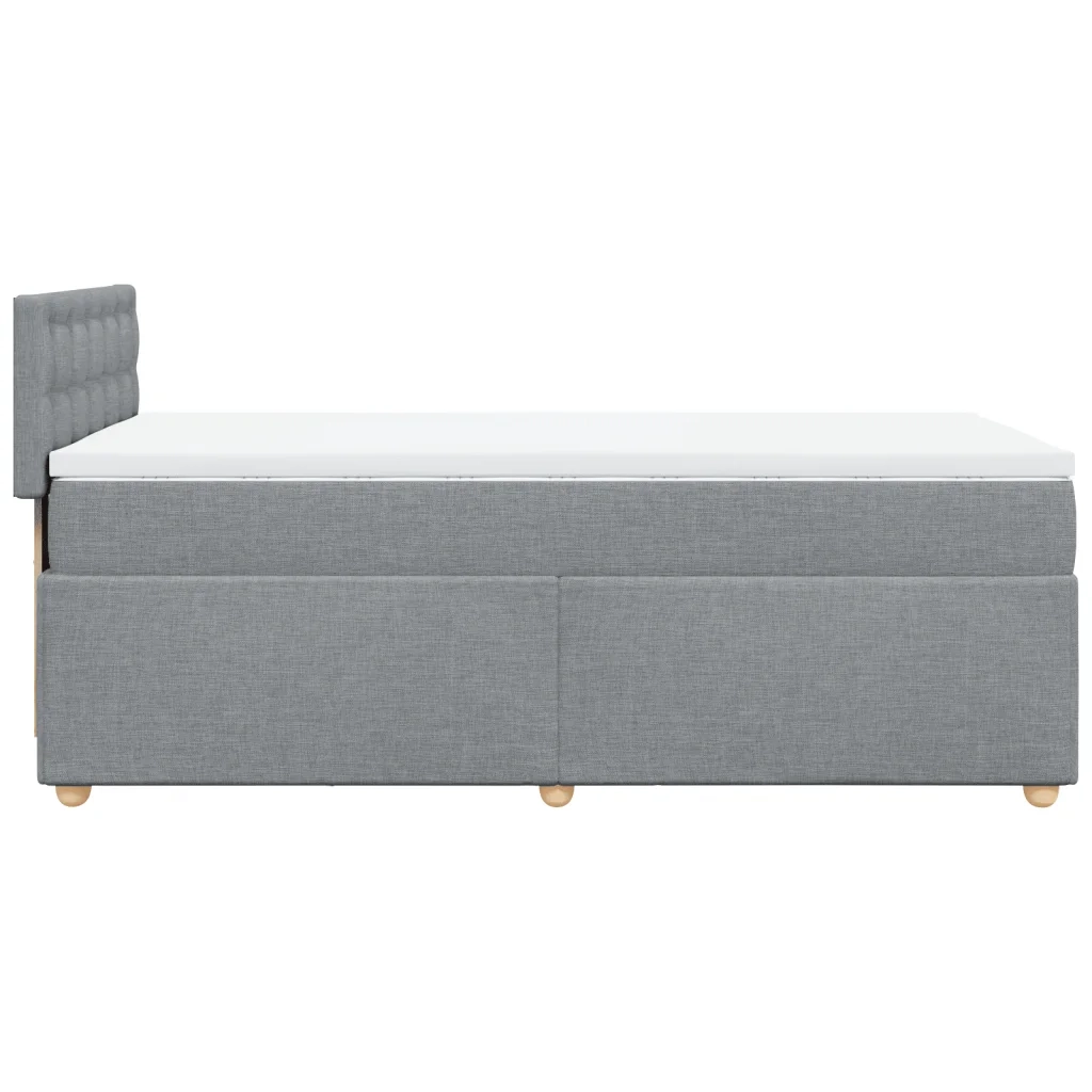 Letto singolo | Letto per adulti | Giroletto a Molle con Materasso Grigio Chiaro 80x200 cm Tessuto