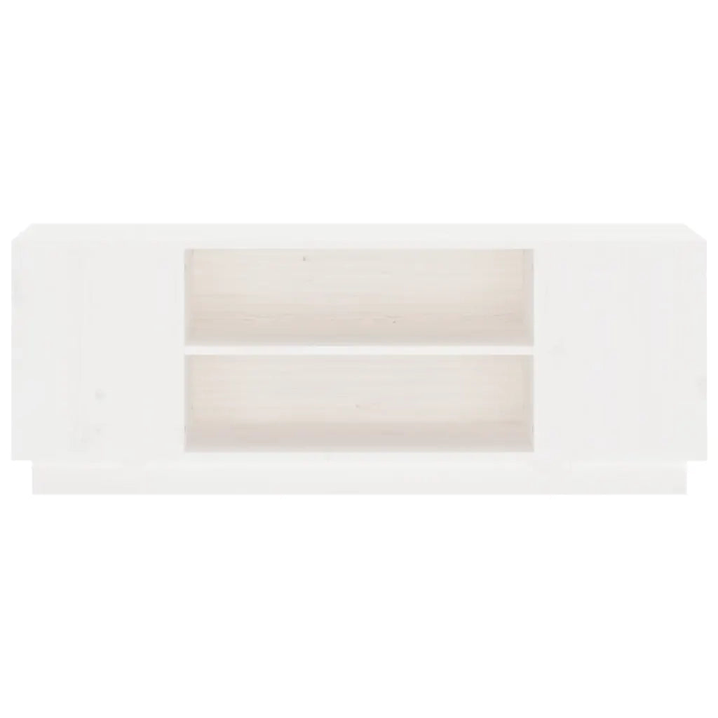 Mobile Porta TV Bianco 110x35x40,5 cm in Legno Massello di Pino 814410