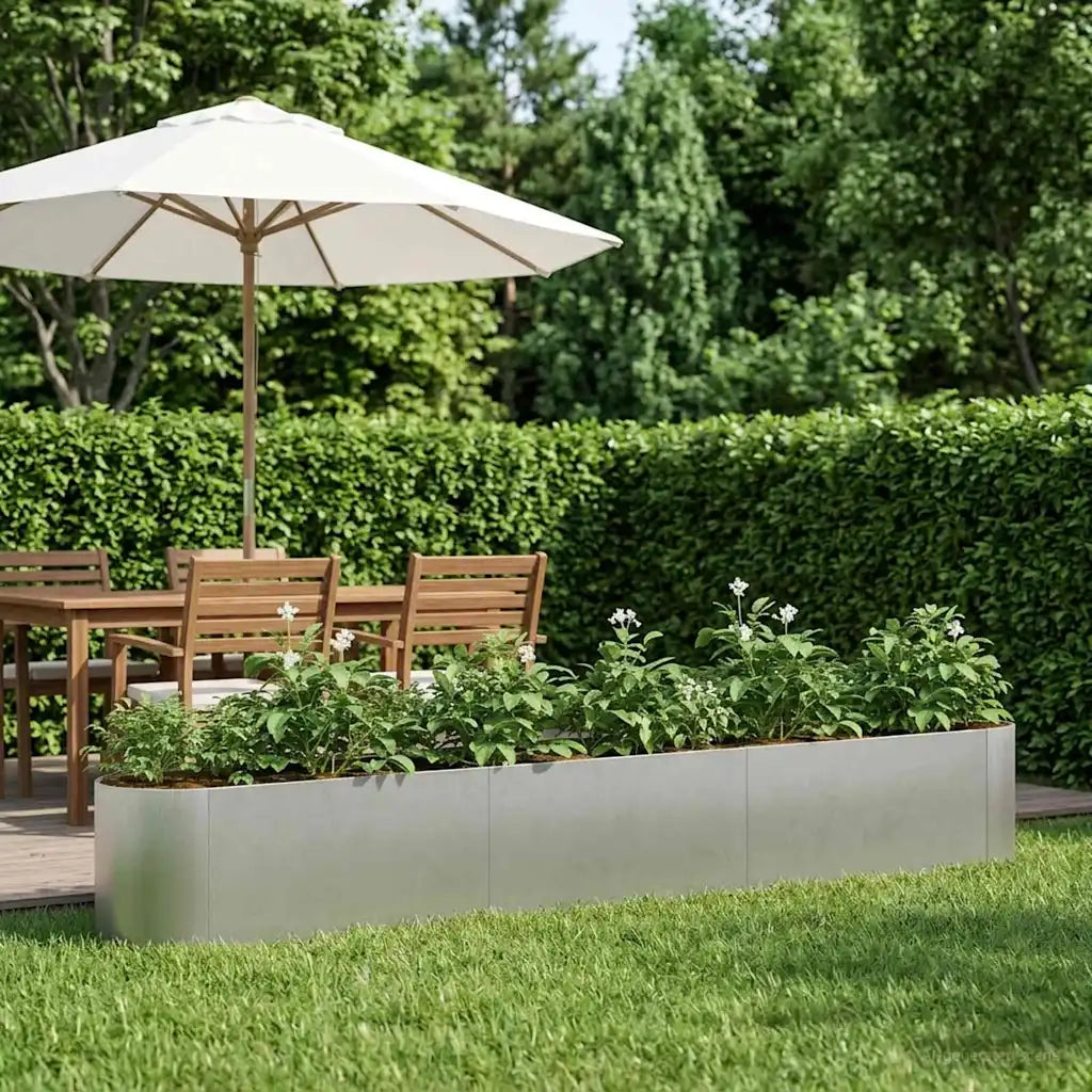 Letto rialzato da giardino Acciaio Inox 280 x 40 x 40 cm 8011702