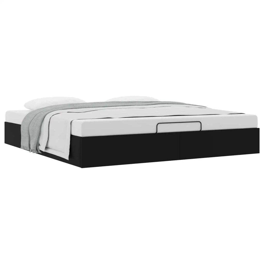 Letto ottomano Nero King size Similpelle 3403066