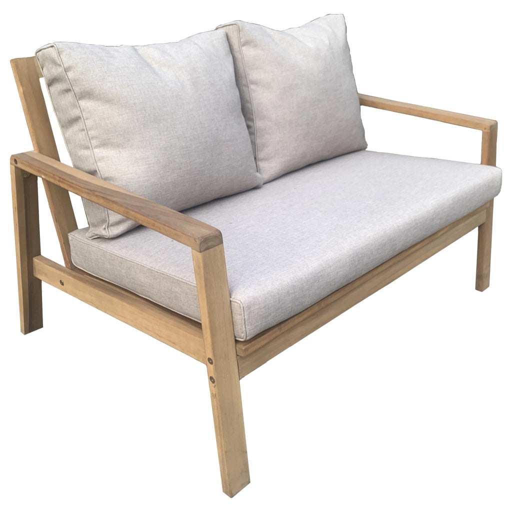 Set di mobili da giardino in acacia GILI 4 posti - cuscini sabbia