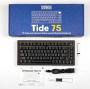 Tastiera da gioco meccanica EP75 75% QMK/VIA, placa FR4, materiale metallico, RGB, Hot-Swap, compatibile PC/Mac, modalità tripla BT/2.4ghz