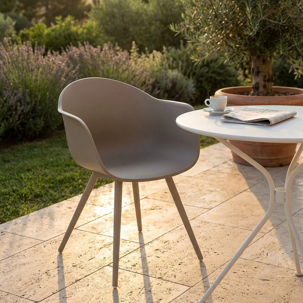 Poltrona da Giardino in Plastica Alluminio cm 56x61x74 - DYNA