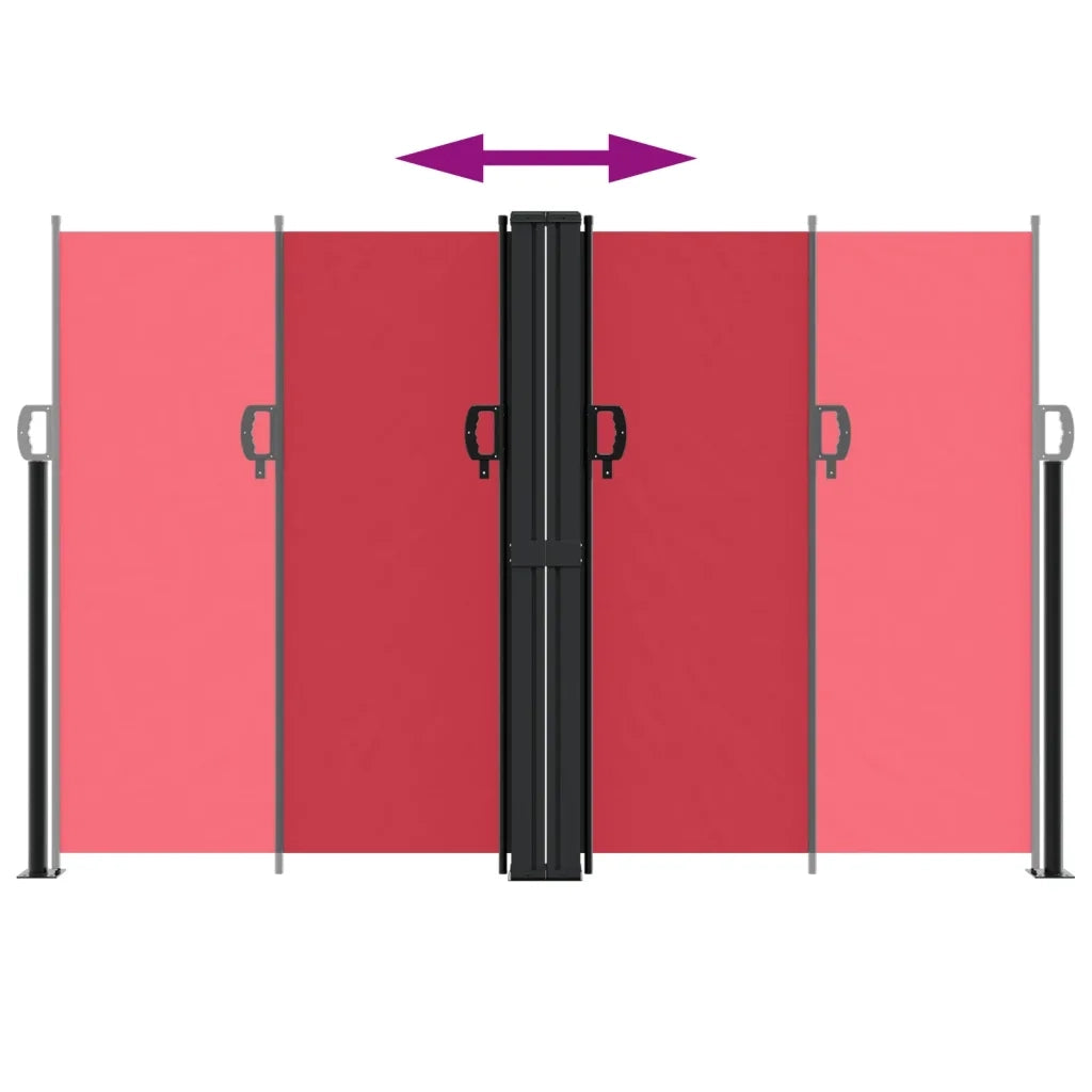 Tenda da Sole | Tenda parasole Laterale Retrattile Rossa 160x1000 cm