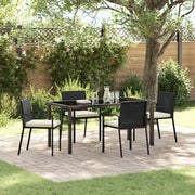 Set da Pranzo per Giardino 5 pcs Nero