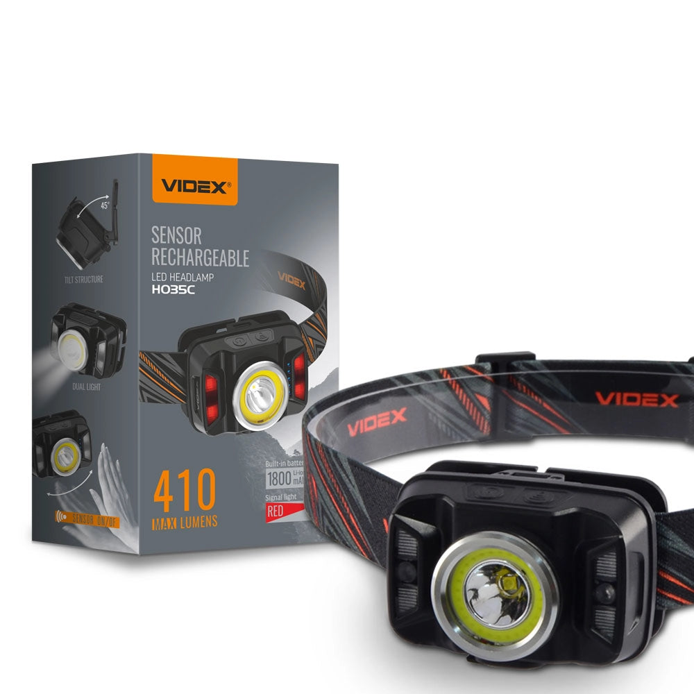 Lampada frontale Videx VLF-H035C 410lm 23h IP65 USB-C