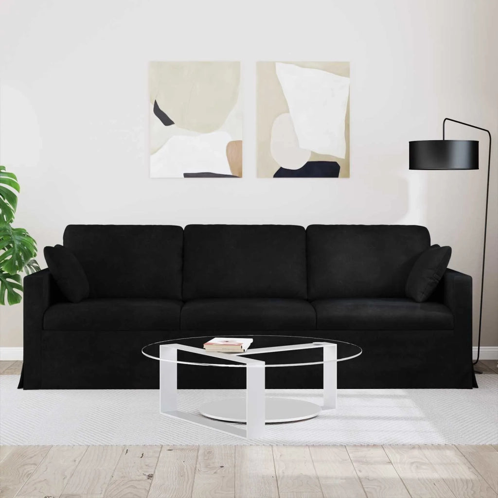 Divano Nero 228 x 78 x 80 cm Velluto 42024446