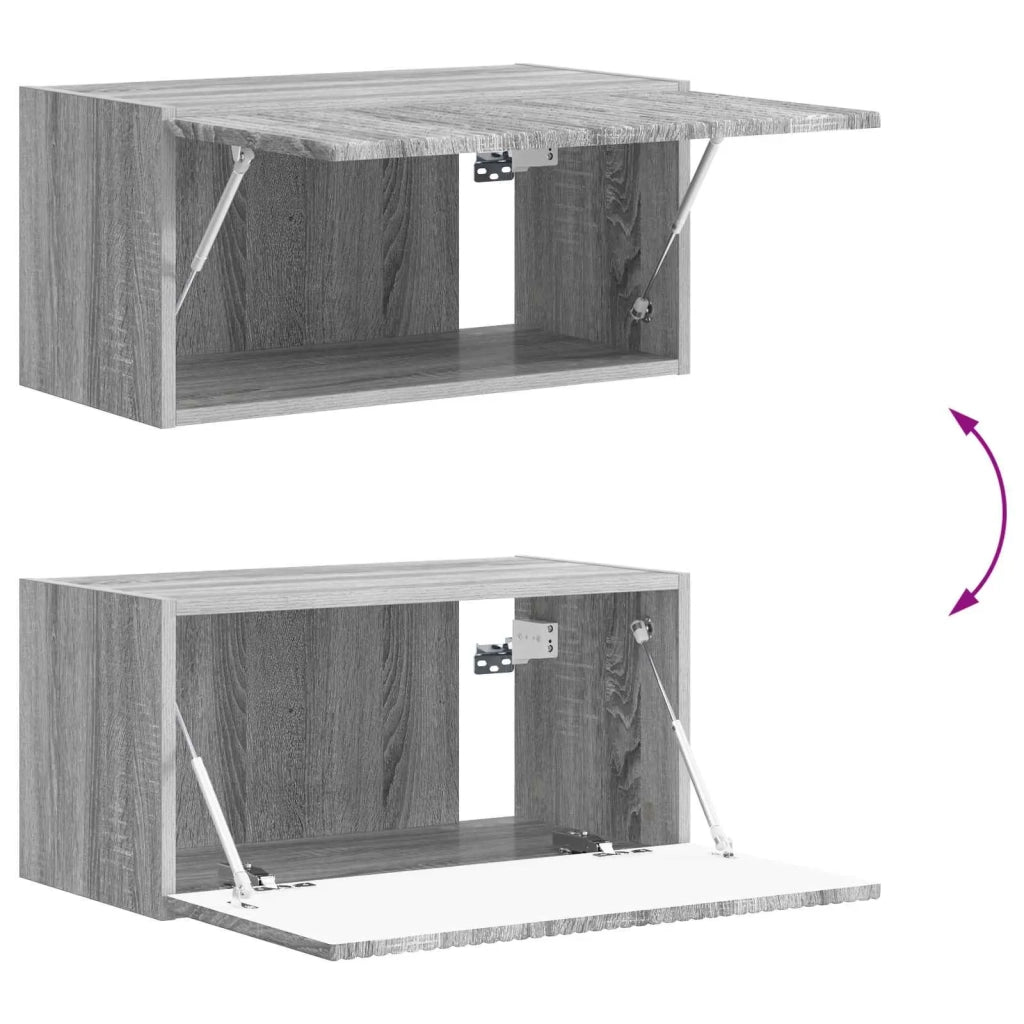 Set mobile TV 2 pz | Armadietto TV | Mobile Porta TV Grigio Sonoma Legno multistrato