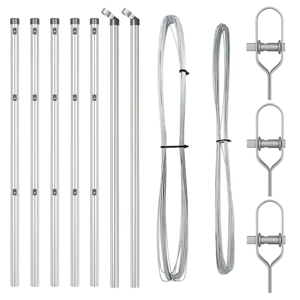 Palo della recinzione 7 pz Argento Acciaio CFW6628129