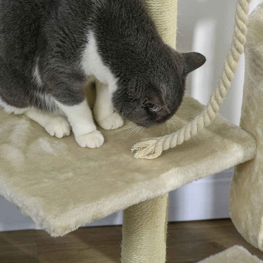 Tiragraffi per Gatti con Cassetta ¨C zephmum ¨C Beige 40x40x116 cm