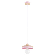 Lampada sospensione minimal rosa legno E27 15W Larso