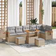 Set Divano da Giardino 9 pcs Beige polyrattan 3363067