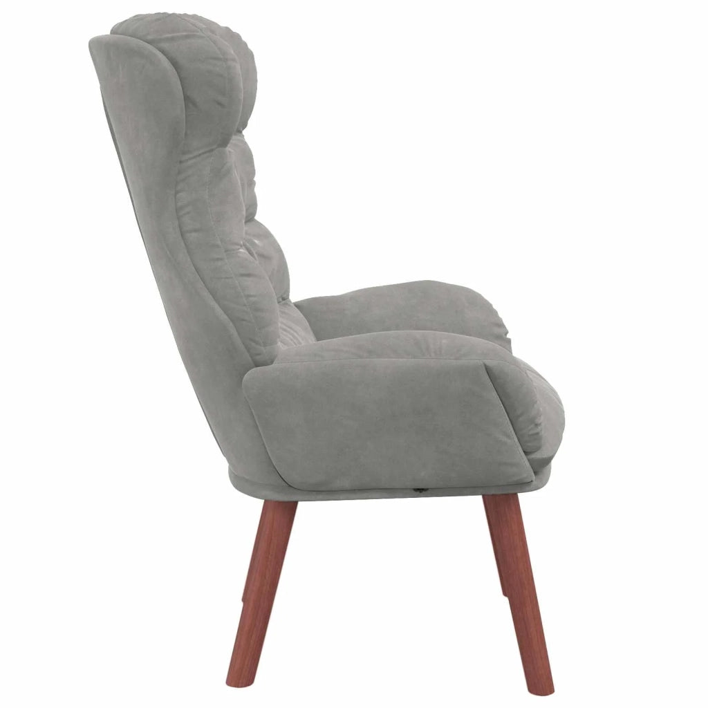 poltrona Grigio chiaro 69 x 74 x 93 cm Velluto 42001887