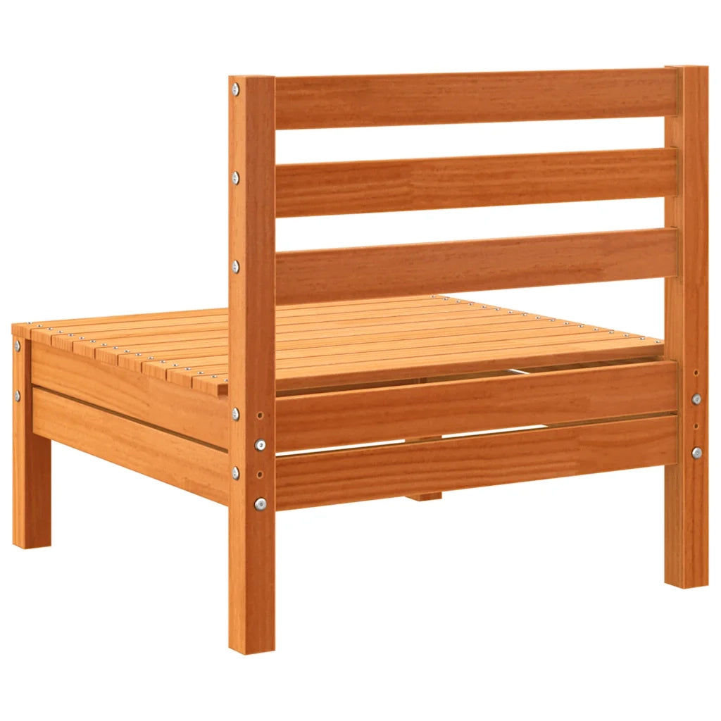 Divani Senza Braccioli Giardino 4pz Marrone Cera Massello Pino 838009