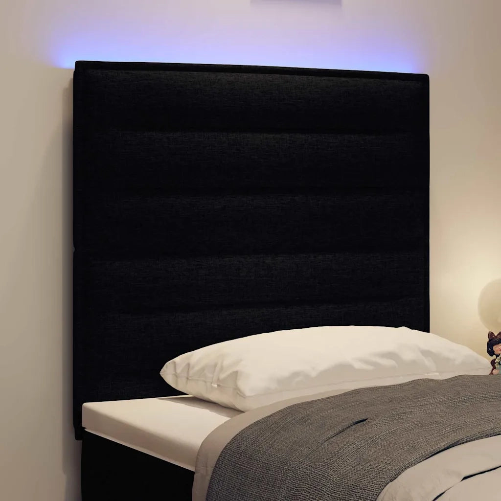 Testiera | Testata LED con strisce LED con Testiera | Testata Nero 80 cm Tessuto