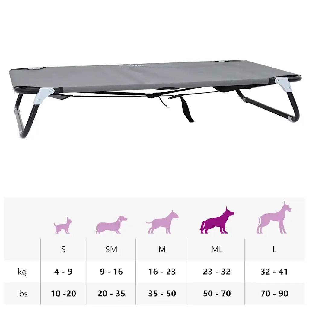 Letto per Cani Grigio chiaro 90 x 55 x 18 cm Acciaio 42008217