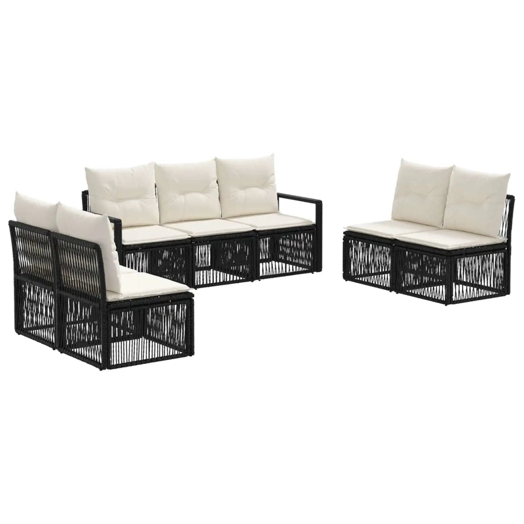 Set Divano da Giardino 7 pz Nero polyrattan 3435679