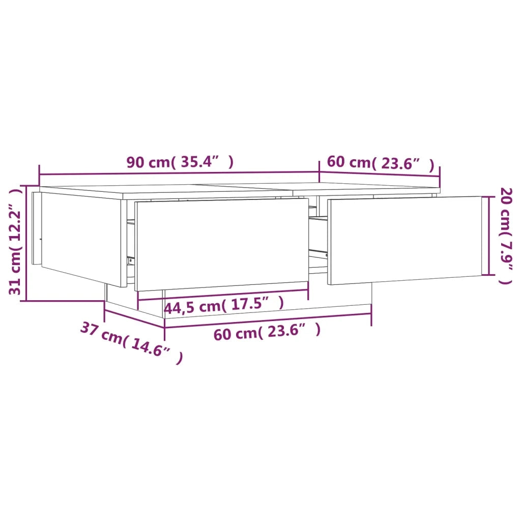 Tavolino da Salotto-Tavolino da soggiorno-Tavolo Grigio Sonoma 90x60x31 cm Legno Multistrato