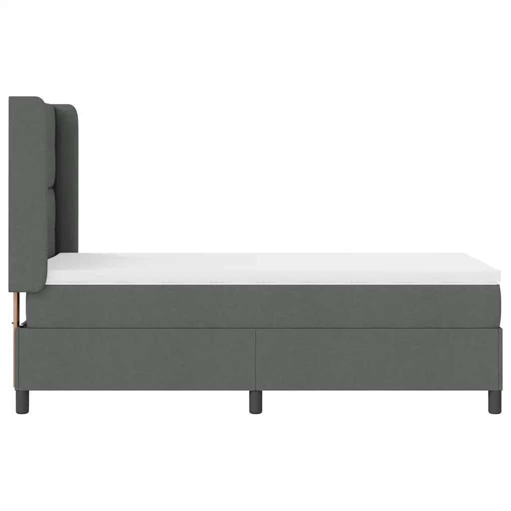 Letto a molle con materasso Grigio scuro 200 x 90 cm Tessuto 3341624