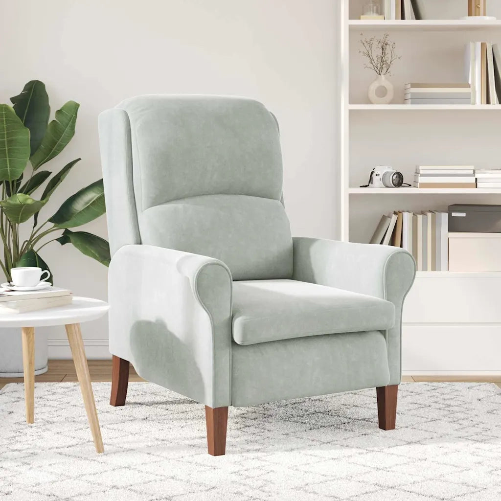 Poltrona | Sedia Relax Grigio chiaro Velluto