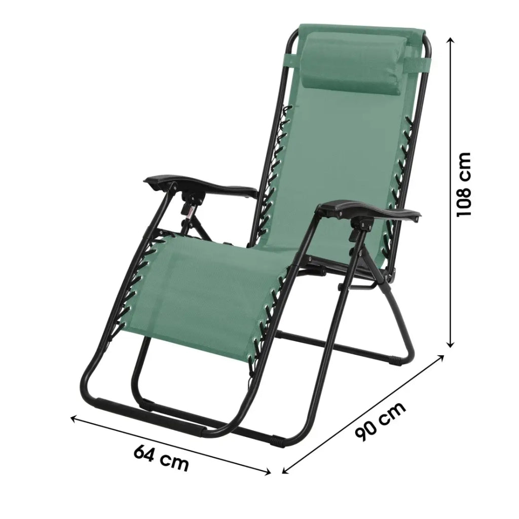 Poltrona relax da esterno colore verde 90x108x64 cm