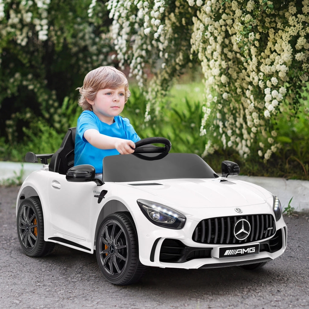 Auto elettrica per bambini Mercedes-Benz AMG GTR 12V telecomando 2.4G ¨C zephmum ¨C 108x67x46 bianco