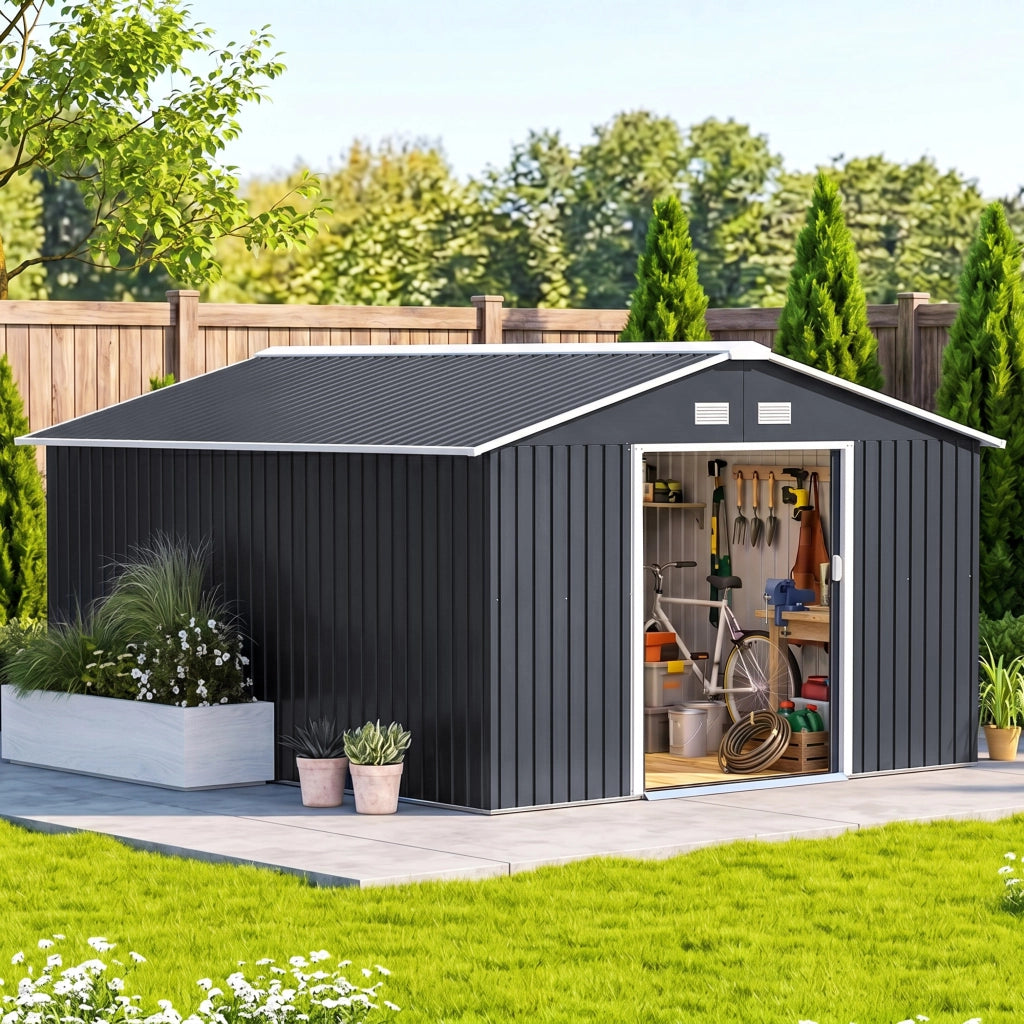 Capanno da Giardino ¨C Zephmum ¨C Grigio Acciaio Zincato 12.4m2