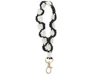 Maniglia a Chiave Stile Bohemiano - Maniglia a Chiave a Maglia Macramè - Perle Artistiche - Acciaio Inox - Maniglia a Chiave con Cerniera - Fatto a Mano - Filo Cotonato - Maniglia a Chiave con Cerniera in Acciaio Inox