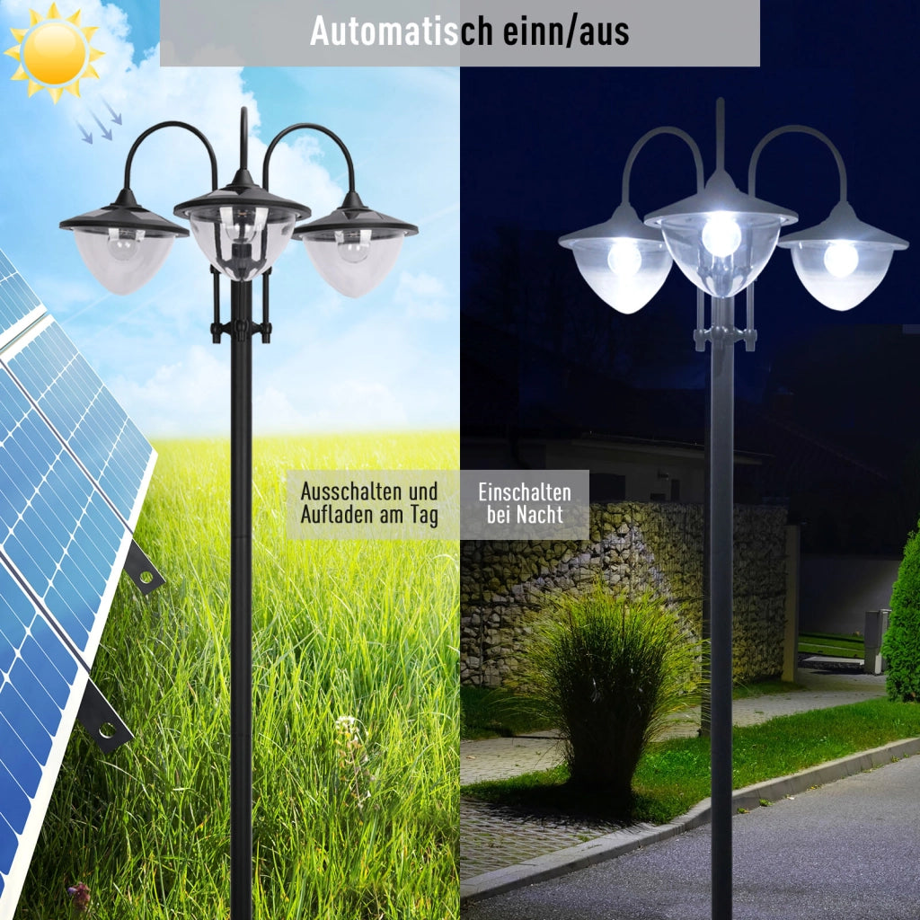 Lampada da Giardino in Metallo con Controllo Luce ¨C Zephmum ¨C Nero 189 cm IP44