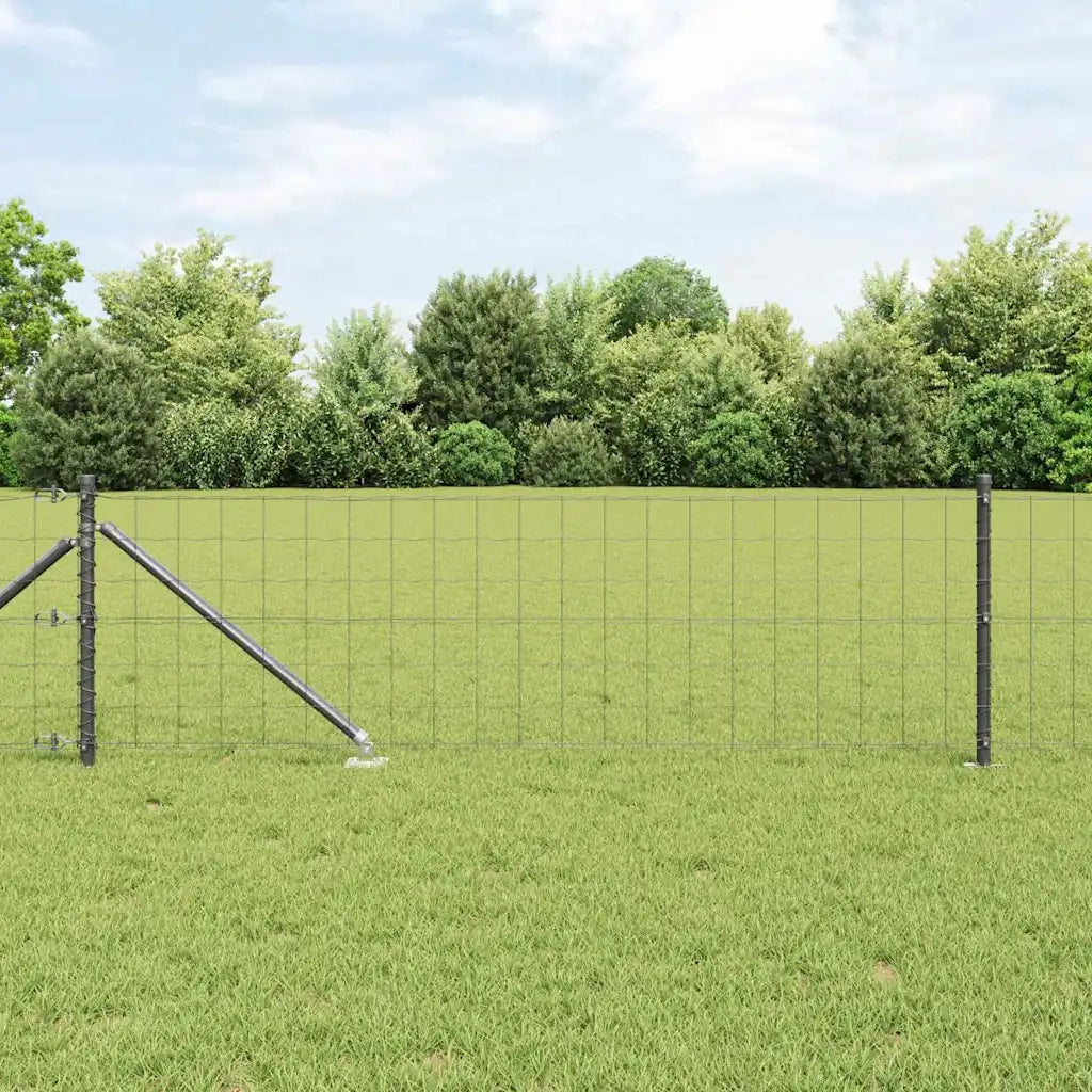 Recinzione con pali. Grigio 0.6 x 10 m Acciaio