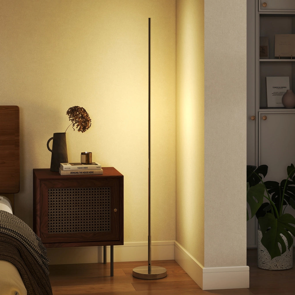 Lampada da Terra LED 150 cm Regolabile con Telecomando ¨C Xylo ¨C Argento