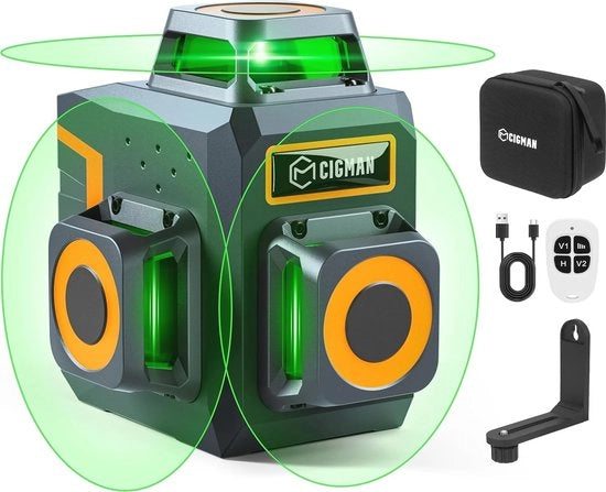 Laserwaterpas 3x360° – Livello laser autoaggiustante con comando a distanza e fissaggio magnetico