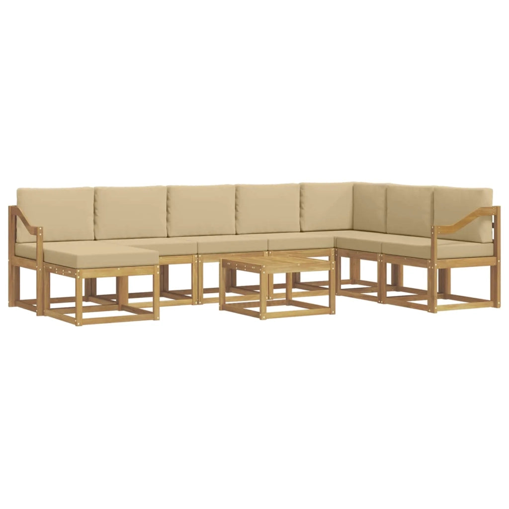 Set di divani da esterno con cuscino 9 pcs Bianco e Beige 3388102