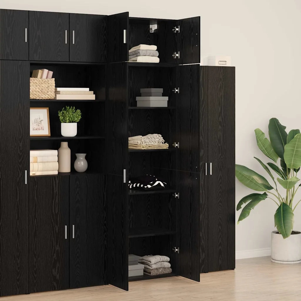 Armadio 3 pcs Rovere Nero
