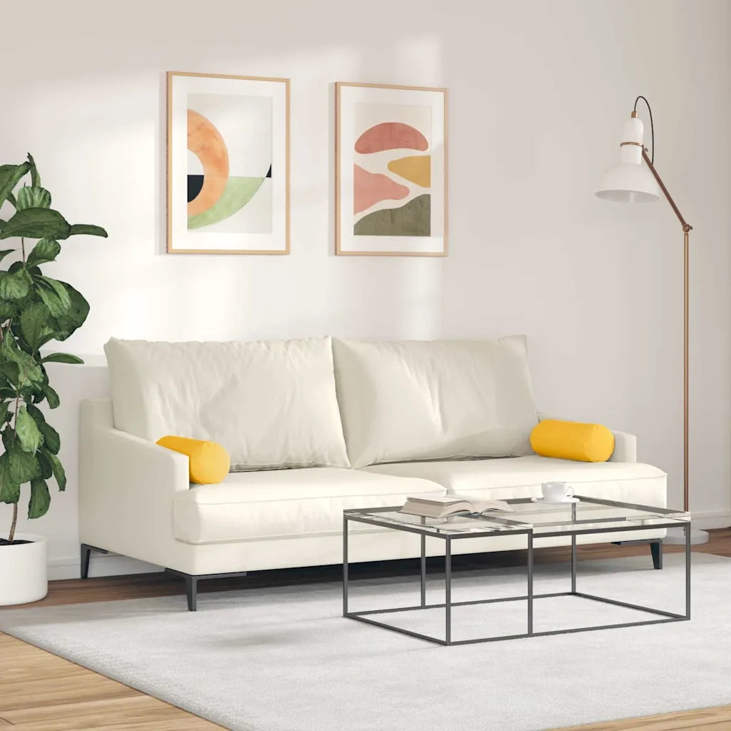 Cuscini a rullo 2 pz | Cuscini per sedie Giallo Chiaro ? 15 x 40 cm