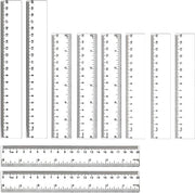 Set di Linea per Misurazioni - 10 Pezzi - Design a Doppia Scala - Linea 15 cm / 20 cm - Linea di Misura Transparente - Materiale Resistente in Plastica - Misuratore