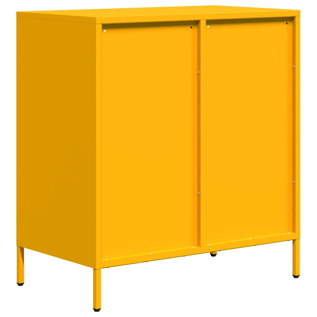 Credenza-Buffet-Armadio da cucina Giallo Senape 68x39x73,5 cm Acciaio Laminato a Freddo 648990