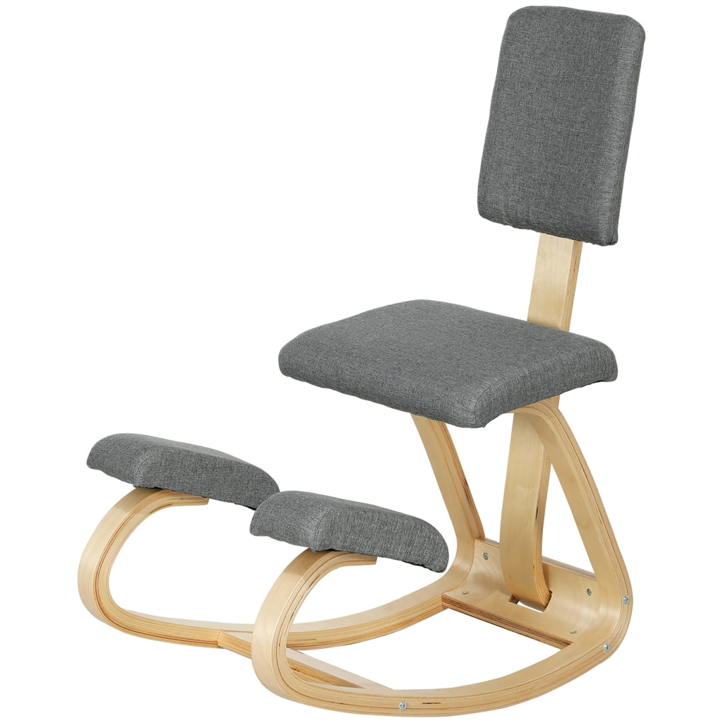 Sedia ergonomica inginocchiatoio ¨C Xylo ¨C legno con schienale basculante grigio