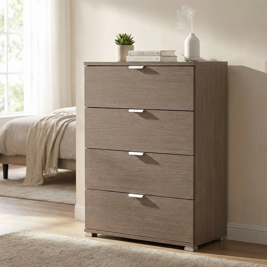 Cassettiera 4 cassetti in Legno Composito cm 60x38x85 - SCOTTIE