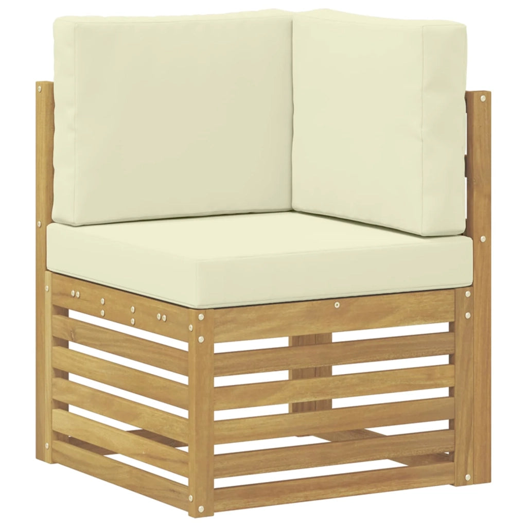 Set divano sezionale con cuscino 7 pcs Bianco e Crema 3391975